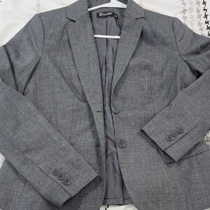 Zara Gray Slim Fit Blazer Textured Modern
